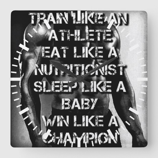 Reloj Cuadrado Motivación del entrenamiento: entrenar como atleta (Anverso)