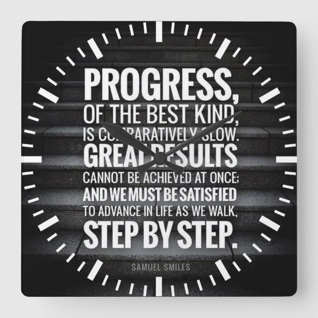 Reloj Cuadrado Motivación del entrenamiento - Progreso (Anverso)