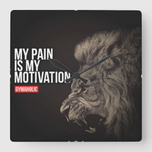 Reloj Cuadrado Motivación del gimnasio de construcción de cuerpos