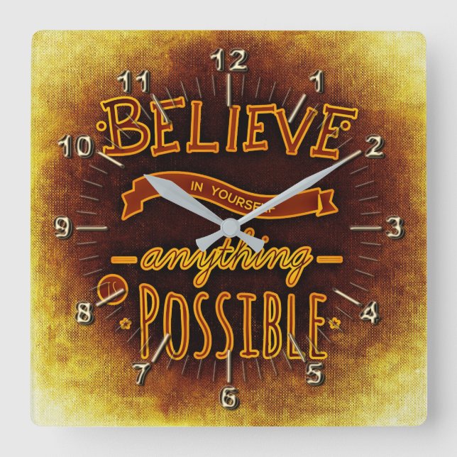 Reloj Cuadrado Motivational (Anverso)
