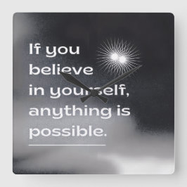 Reloj Cuadrado Motivational Wall Art | “Believe in Yourself” Mini