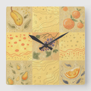 Reloj Cuadrado motivo de fruta vintage