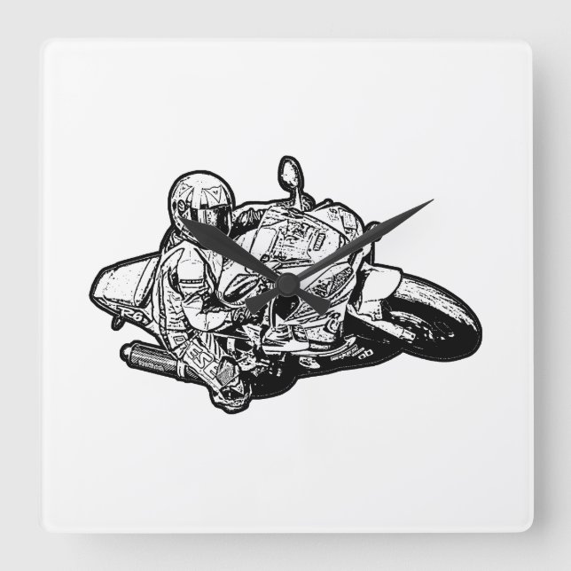 Reloj Cuadrado Motocicleta (Anverso)