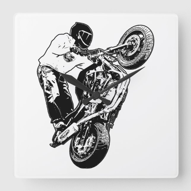 Reloj Cuadrado Motocicleta (Anverso)