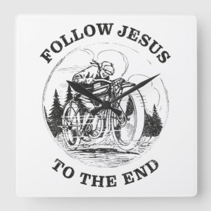 Reloj Cuadrado Motocicleta Cristiana Fe: Seguir a Jesús Biker