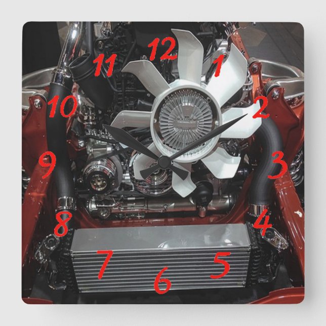 Reloj Cuadrado Motor (Anverso)