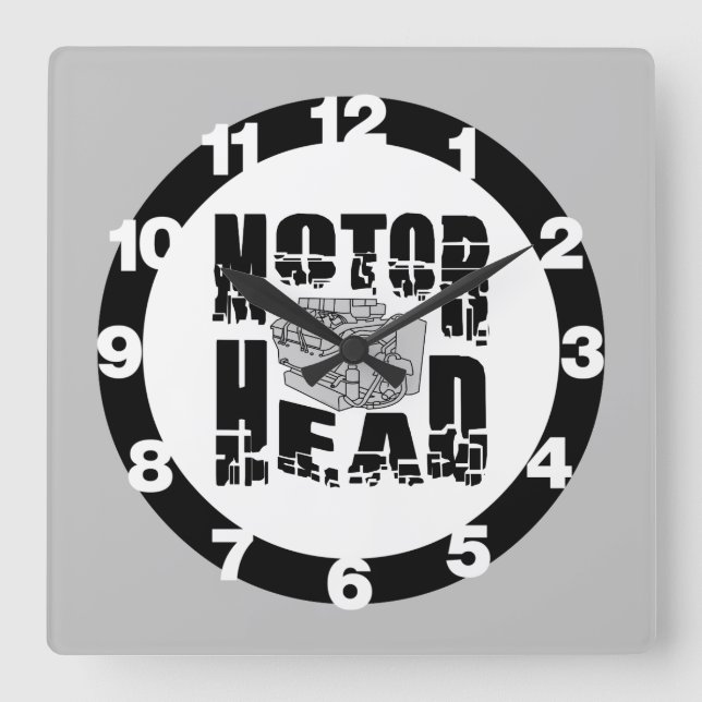 Reloj Cuadrado Motor de cabeza del motor (Anverso)