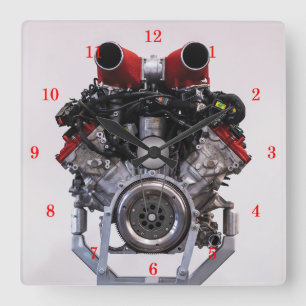 Reloj Cuadrado Motor V8 potente
