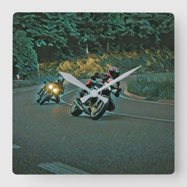Reloj Cuadrado Motorcycle gift (Anverso)