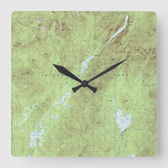 Reloj Cuadrado Mount Marcy Topographical Map - Adirondack Park (Anverso)