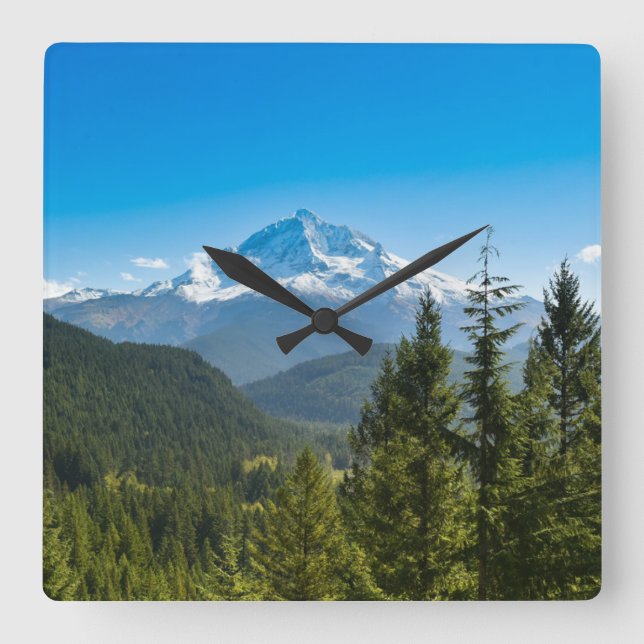 Reloj Cuadrado Mountains | Mt. Hood Oregon (Anverso)