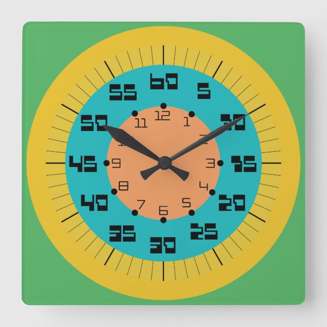 RELOJ CUADRADO MOUNTCOLORS BY MASANSER PIXELAT (Anverso)