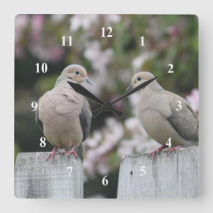 Reloj Cuadrado Mourning Doves Photo