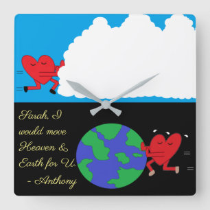 Reloj Cuadrado Moviendo el cielo y la tierra: