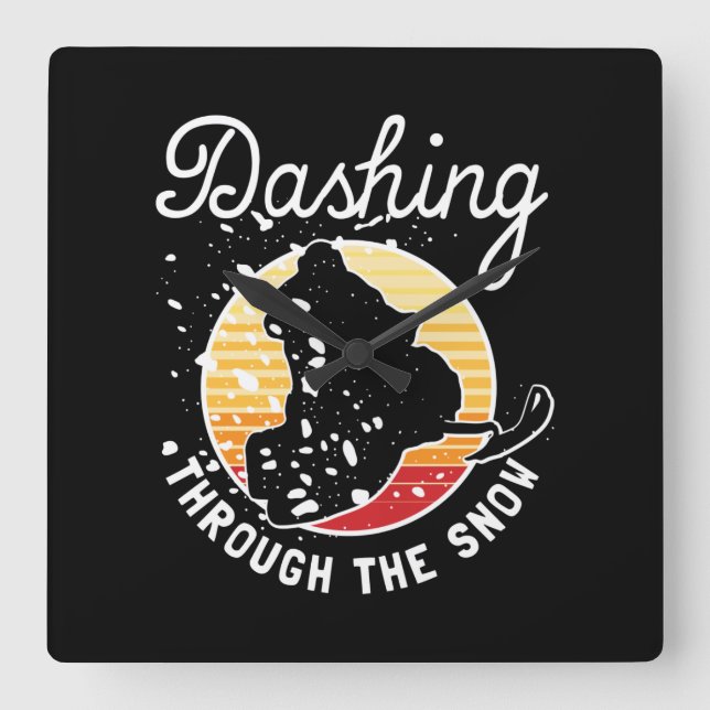 Reloj Cuadrado Movilización De Nieve - Arrojando La Nieve (Anverso)