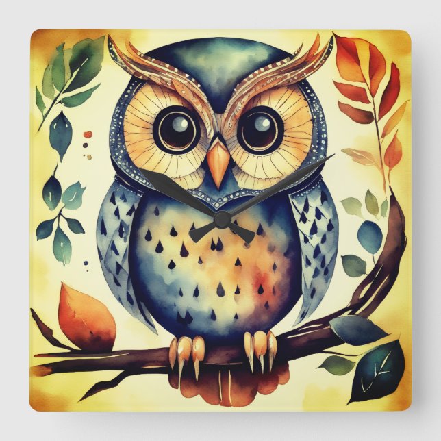 Reloj Cuadrado Mr. Primitive Owl (Anverso)