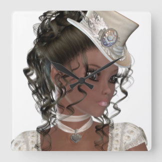 Reloj Cuadrado Mujer afroamericana bonita