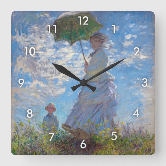 Reloj Cuadrado Mujer con Parasol, Monet (Anverso)