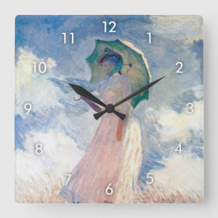Reloj Cuadrado Mujer con Parasol, Monet