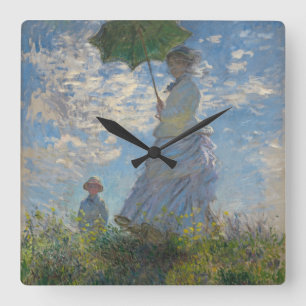 Reloj Cuadrado Mujer de Claude Monet con un parasol 1875