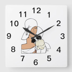 Reloj Cuadrado Mujer de estilo Art Déco con flores de época con G