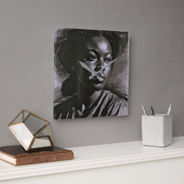 Reloj Cuadrado Mujeres "Jazmín" En El Carbón