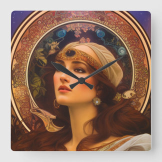 Reloj Cuadrado Mulher Arte Nova