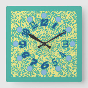 RELOJ CUADRADO MULTI NUMBERS PASTEL COLORS BY MASANSER