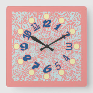 RELOJ CUADRADO MULTI NUMBERS PASTEL COLORS BY MASANSER