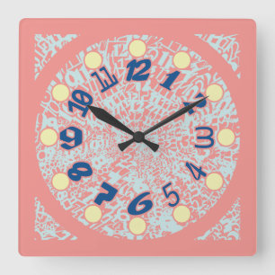 RELOJ CUADRADO MULTI NUMBERS PASTEL COLORS BY MASANSER