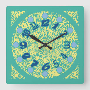 RELOJ CUADRADO MULTI NUMBERS PASTEL COLORS BY MASANSER