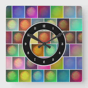 Reloj Cuadrado Multicolored suns