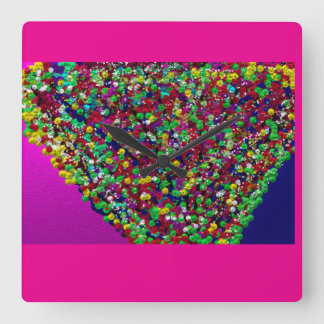 Reloj Cuadrado Multicolored Tree Between Worlds