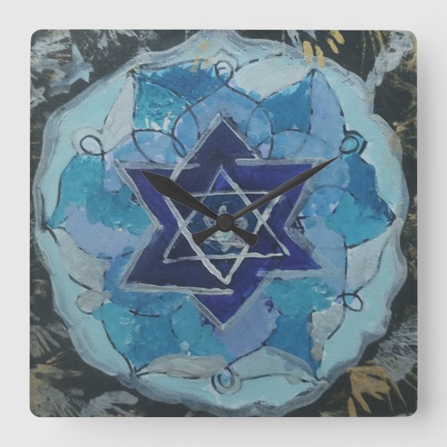 Reloj Cuadrado Multiverse Star of David (Anverso)