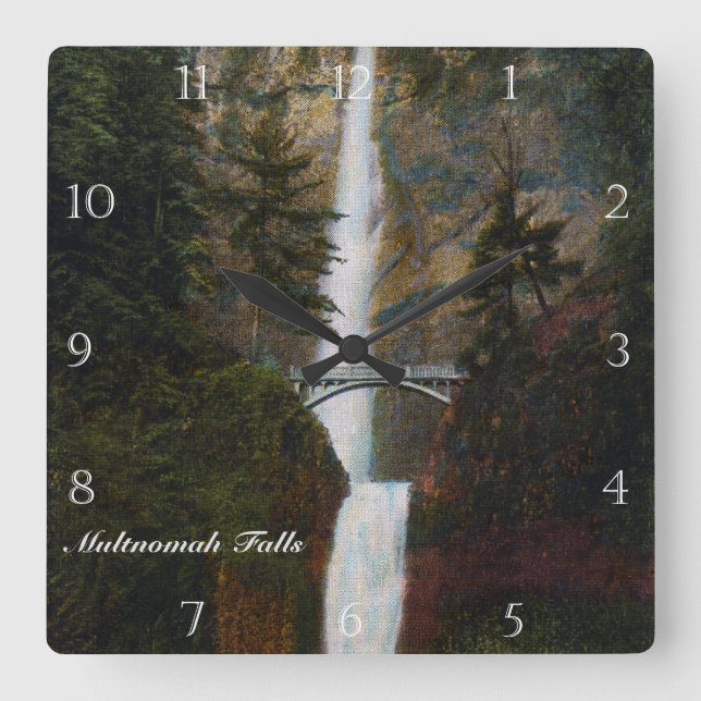 Reloj Cuadrado Multnomah baja personalizado de Oregon (Anverso)