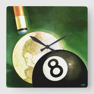 Reloj Cuadrado Mundo como bola de señal