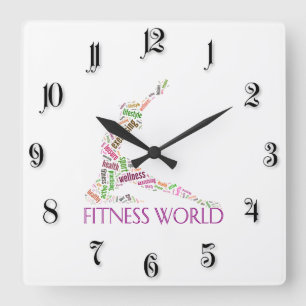 Reloj Cuadrado Mundo de fitness