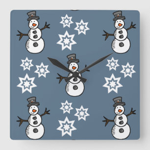 Reloj Cuadrado Muñeco de nieve