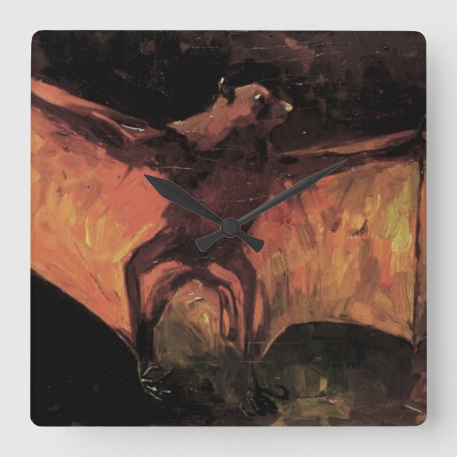Reloj Cuadrado Murciélago Flying Fox de Vincent van Gogh (Anverso)