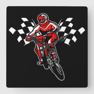 Reloj Cuadrado Muro cuadrado de motocicleta
