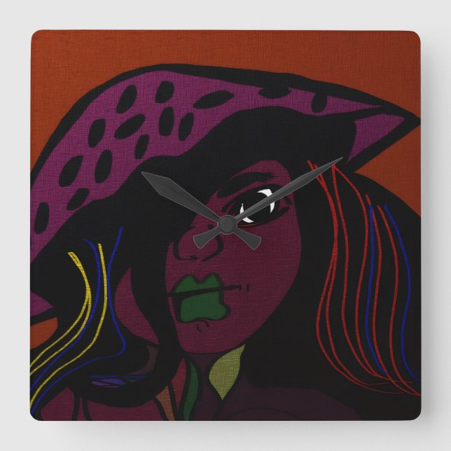 Reloj Cuadrado Mushroom Girl  (Anverso)