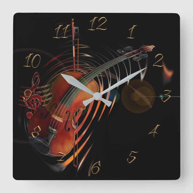 Reloj Cuadrado Música (Anverso)