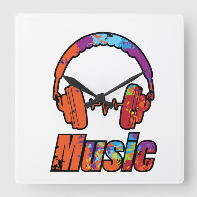 Reloj Cuadrado Música (Anverso)