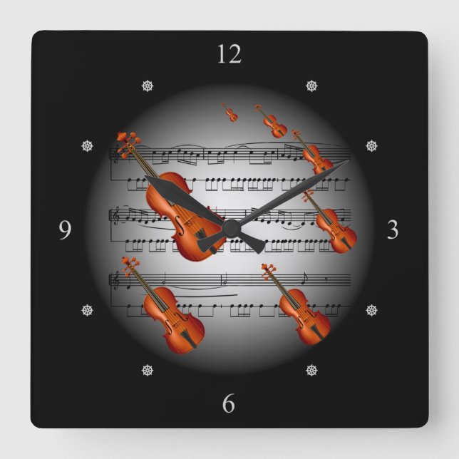 Reloj Cuadrado Música de violín ~ La musique ~ Música ~ Musik ~ M (Anverso)
