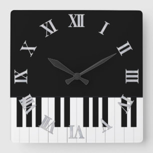 RELOJ CUADRADO MÚSICA DEL PIANO