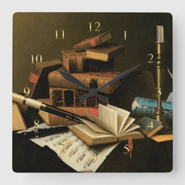 Reloj Cuadrado Música y literatura (Anverso)