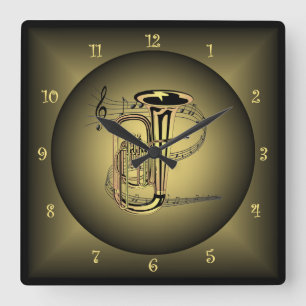 Reloj Cuadrado ~ ~Musical de la escala del ~ del globo del