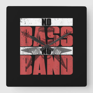 Reloj Cuadrado Músico Battend Gift Idea Bass Guitar