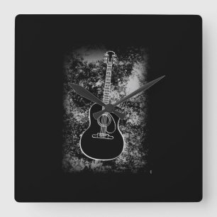 Reloj Cuadrado Músico de rock gráfico de guitarra Grunge Jazz