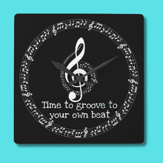 Reloj Cuadrado Músico de Wall Clock, nota musical de los Navidade